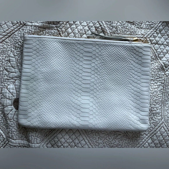 Gigi New York White Snakeskin Clutch with Tassel - Picture 8 of 8